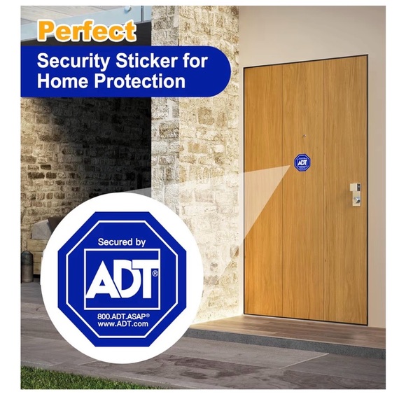ADT Blue and White Security Decals - 12 Pack x 3 - Picture 4 of 5